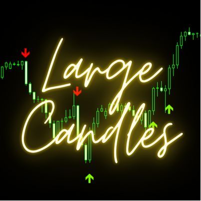 【Large Candles　mq4版】大陽線、大陰線でサインを表示するインジケーター